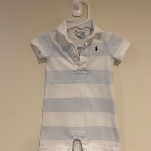 Ralph Lauren White Cotton Baby Romper